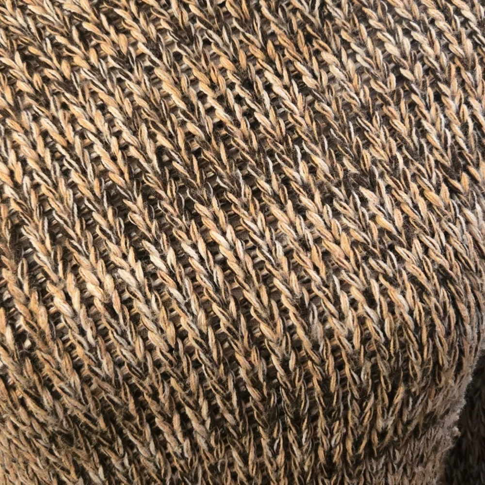 Vintage Necessary Objects Knit Brown Asymetric Turtleneck Sweater Sz M